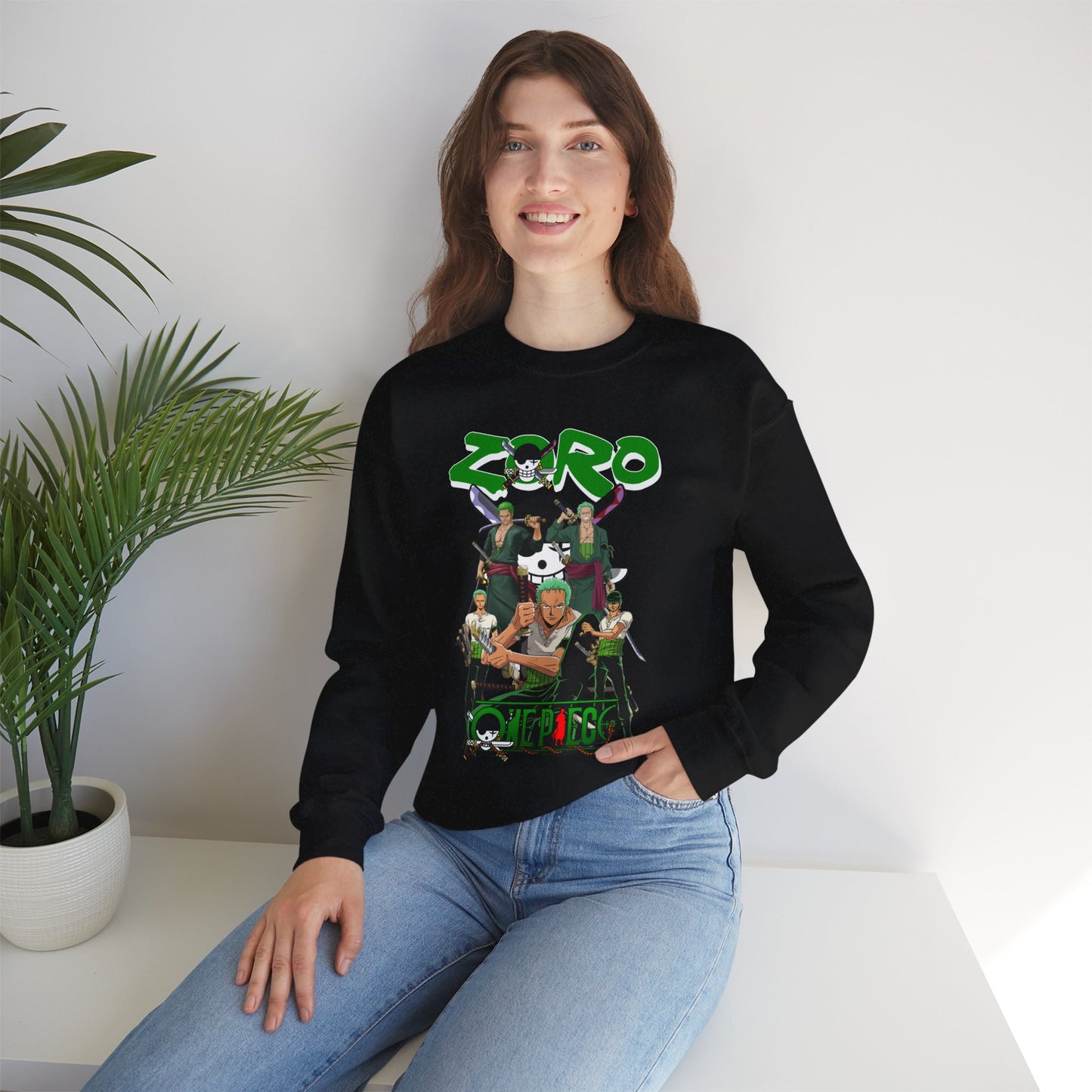 Zoro “King of Swords” Unisex Heavy Crewneck | One Piece Streetwear Sweatshirt