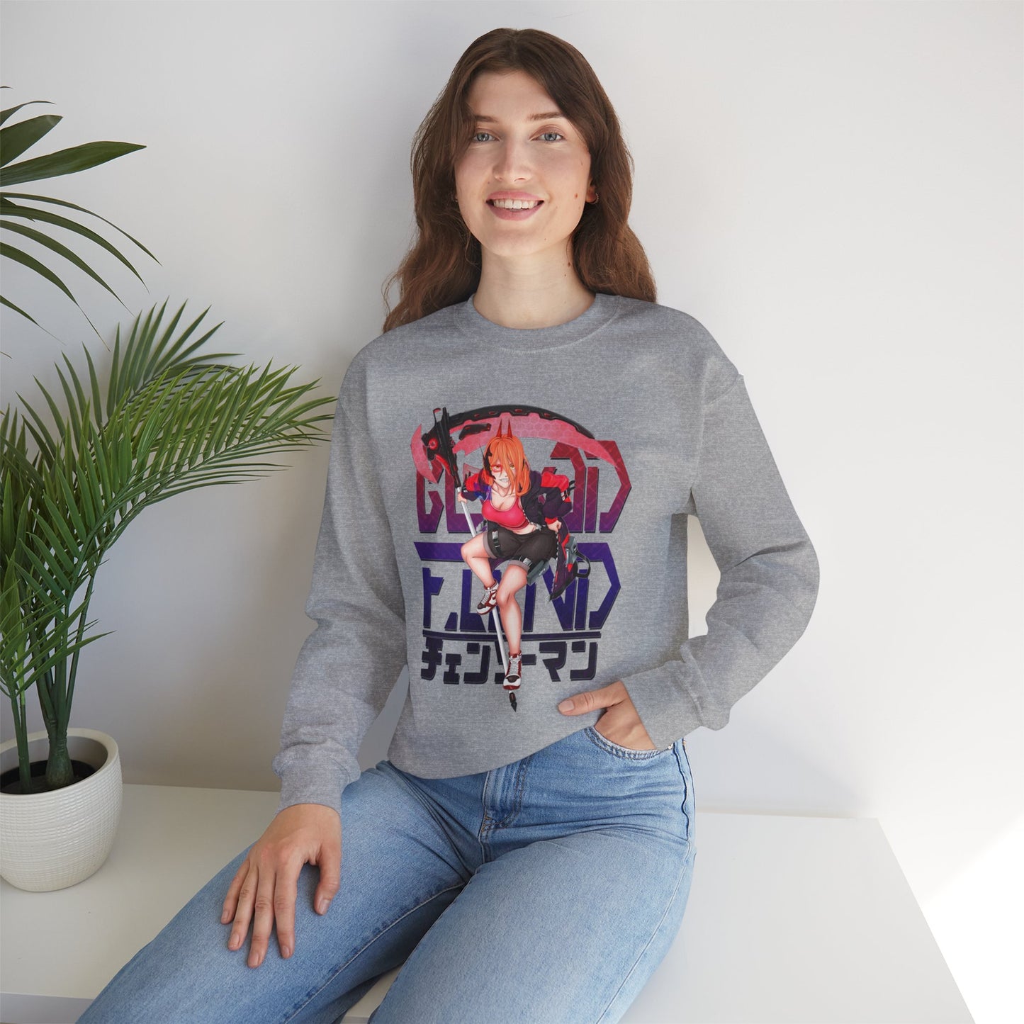 Blood Fiend Power III Unisex Heavy Blend Crewneck Sweatshirt | Chainsaw Man Anime Pullover