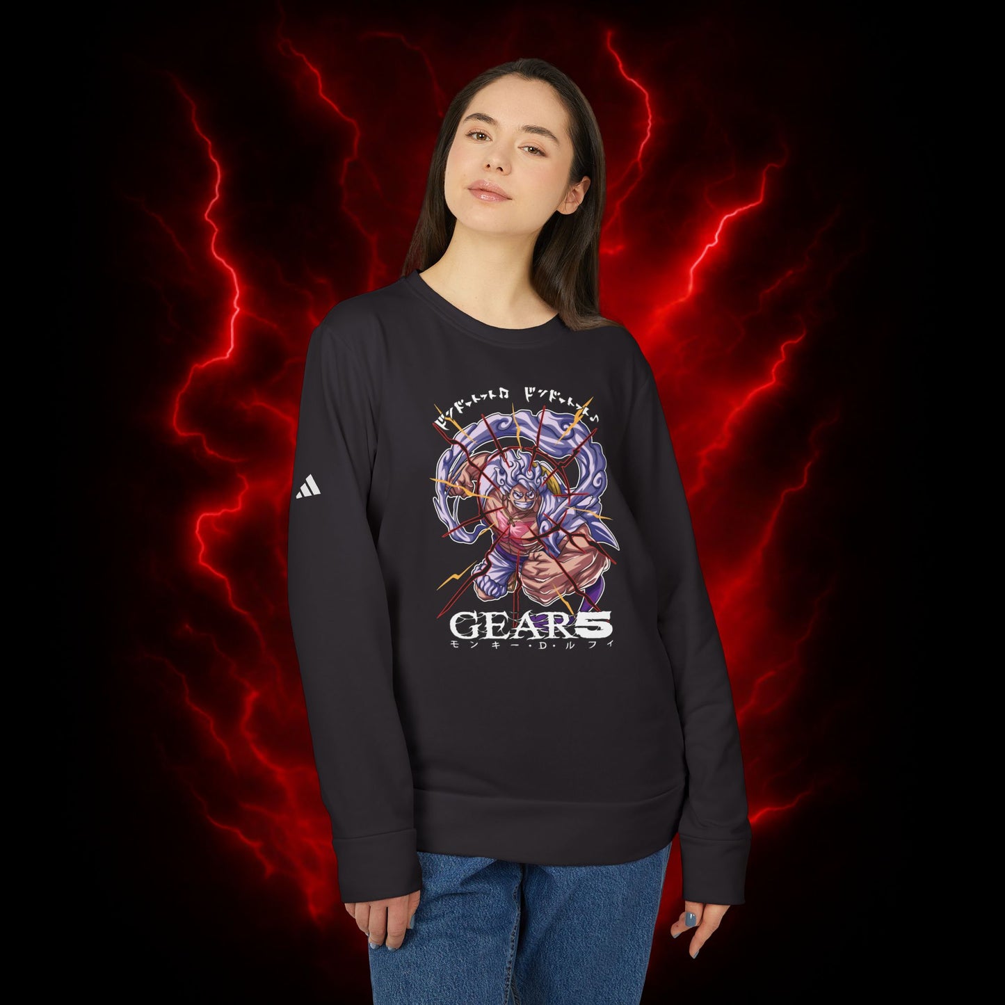 Muscle Luffy Gear 5 Adidas Unisex Fleece Crewneck Sweatshirt