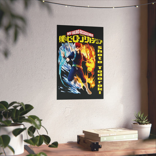 Shoto Todoroki II Vertical Matte Poster | Anime-Inspired Wall Art