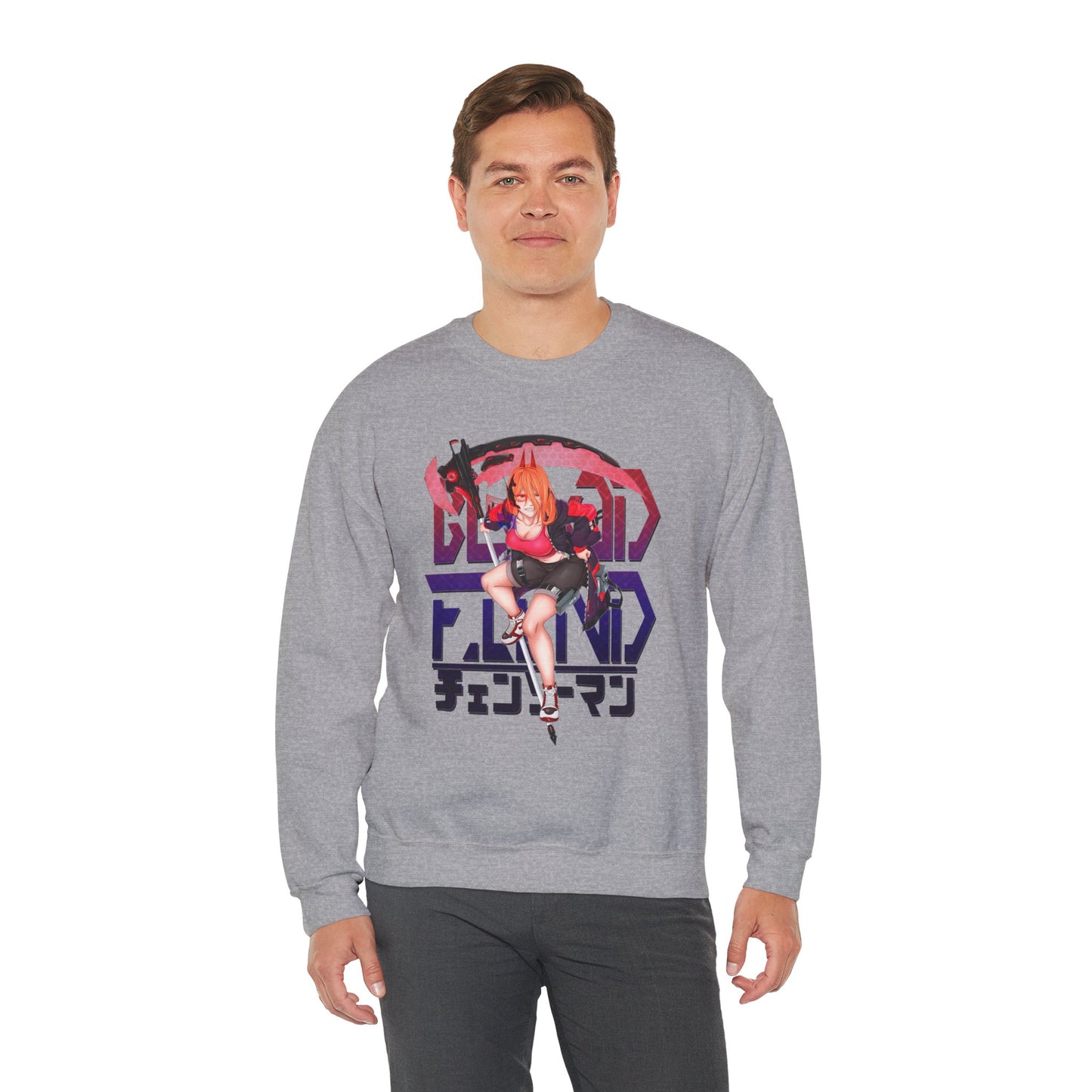 Blood Fiend Power III Unisex Heavy Blend Crewneck Sweatshirt | Chainsaw Man Anime Pullover