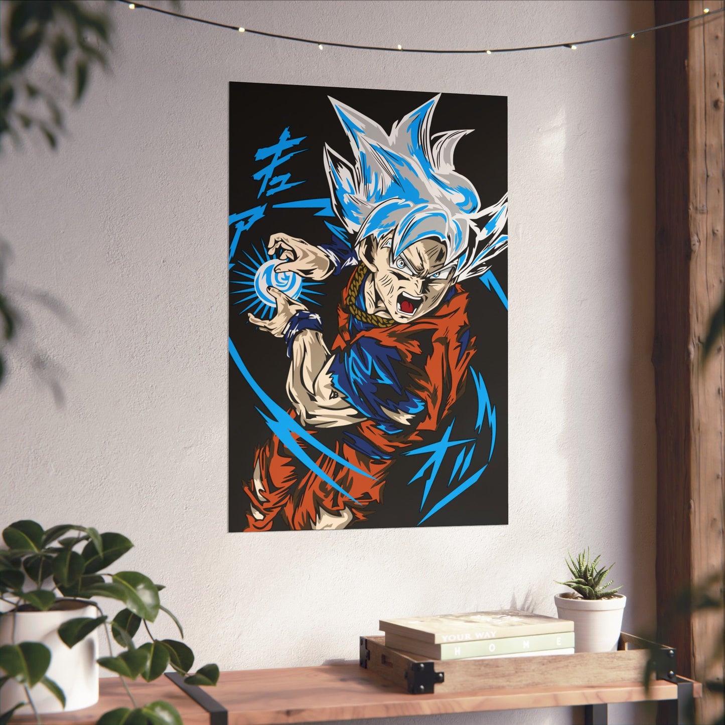 Super Saiyan Blue Goku Kamehameha Matte Vertical Poster