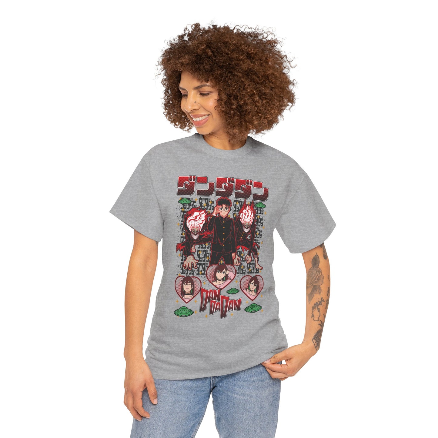 Okarun x Momo Unisex Heavy Cotton T-Shirt | Dandadan Anime Graphic Tee