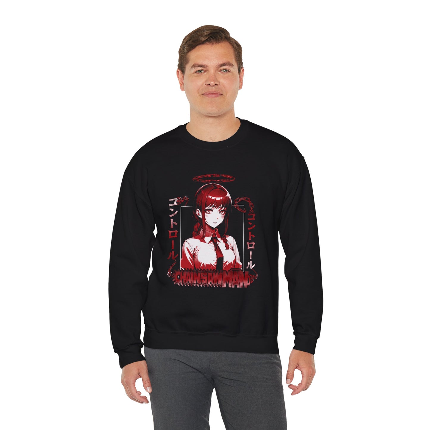 Control Devil Makima II Unisex Heavy Blend Crewneck Sweatshirt | Chainsaw Man Anime Pullover