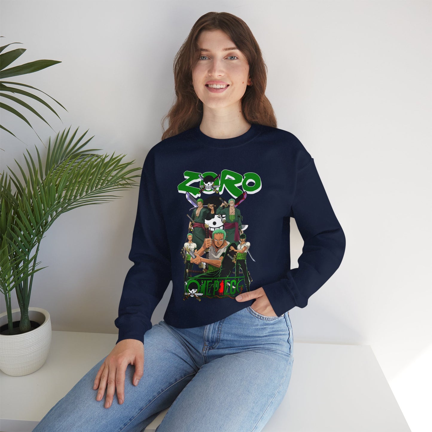 Zoro “King of Swords” Unisex Heavy Crewneck | One Piece Streetwear Sweatshirt