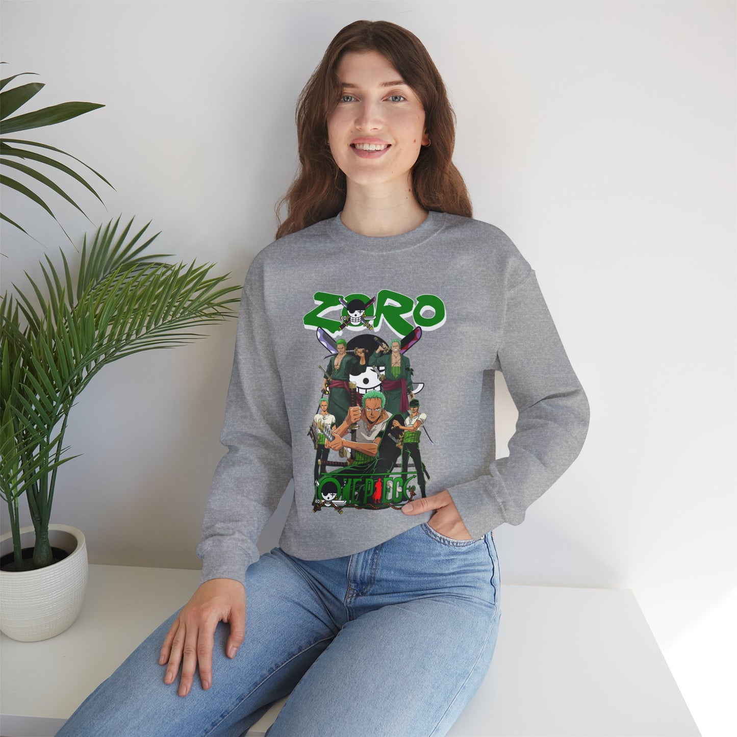 Zoro “King of Swords” Unisex Heavy Crewneck | One Piece Streetwear Sweatshirt