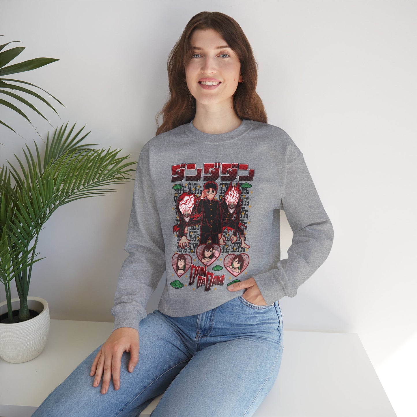 Okarun x Momo II Unisex Heavy Crewneck | Dandadan Streetwear Sweatshirt