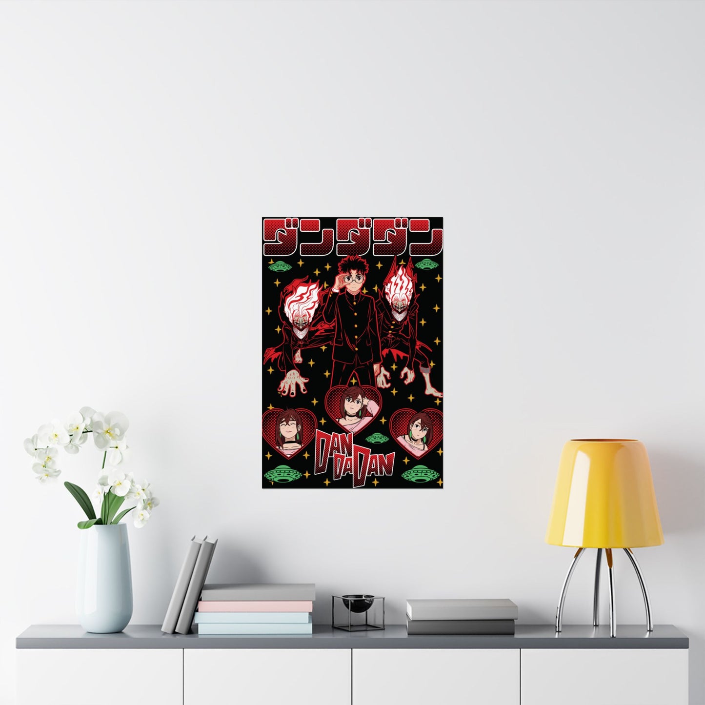 Okarun x Momo II “Cosmic Showdown” Matte Vertical Poster | Dandadan Anime Wall Art