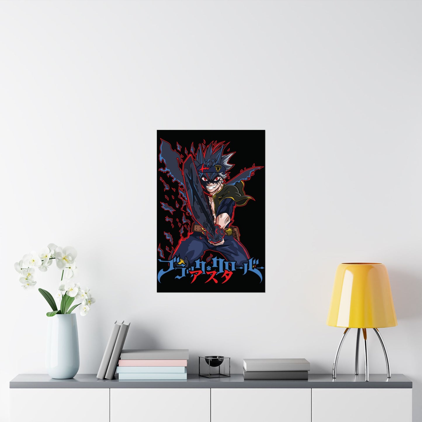 Black Asta Matte Vertical Poster | Black Clover Anime Wall Art