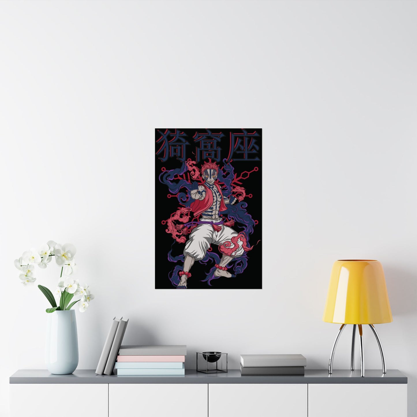 Akaza Blood Demon Art Poster | Demon Slayer-Inspired Matte Vertical Wall Art