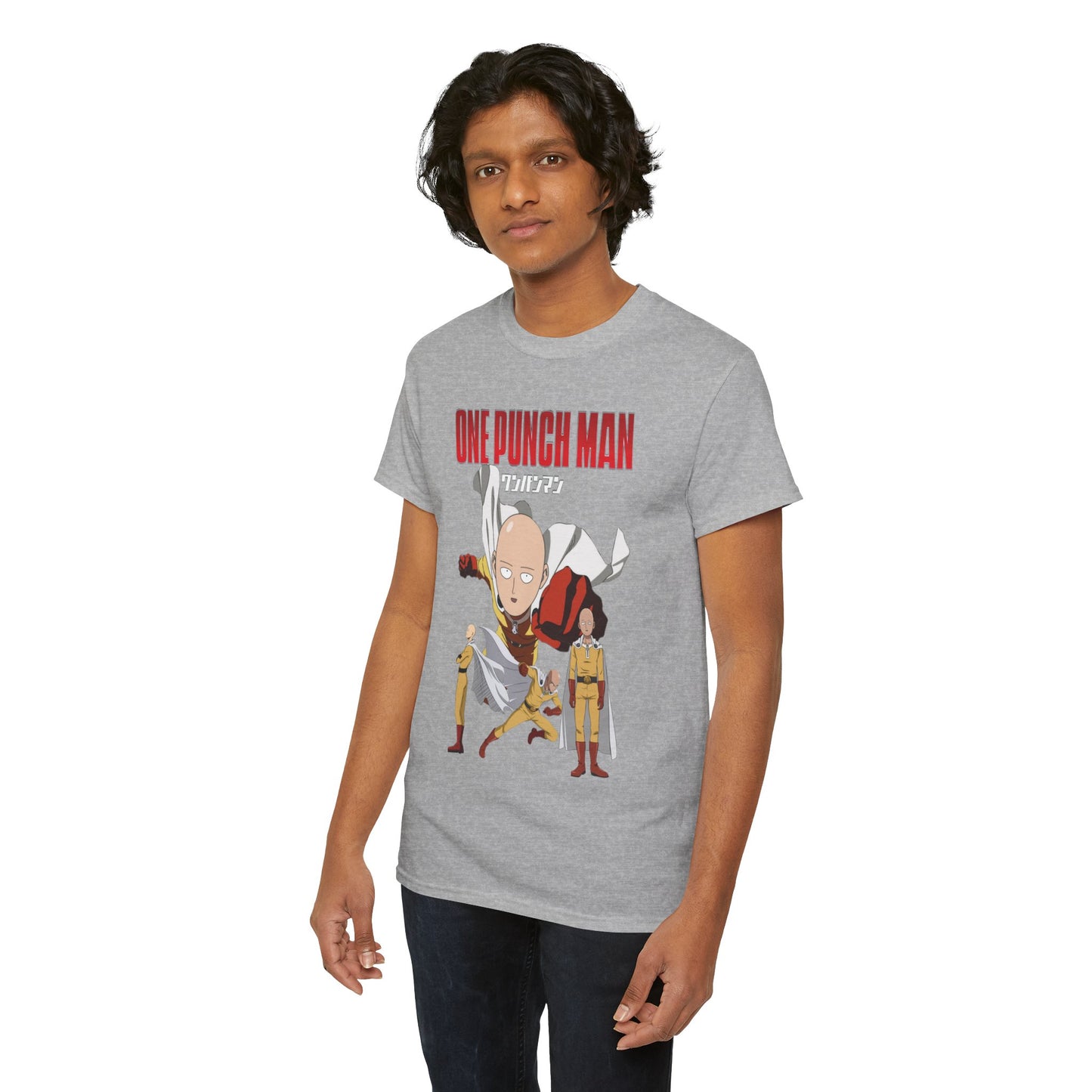 Saitama Unisex Heavy Cotton T-Shirt | One Punch Man Anime Graphic Tee