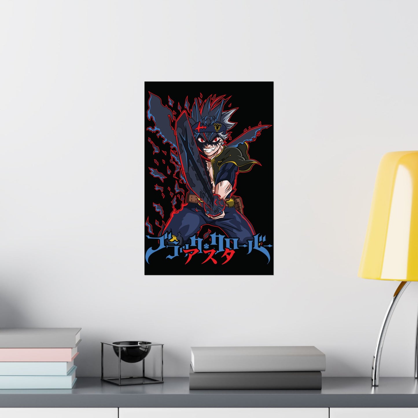Black Asta Matte Vertical Poster | Black Clover Anime Wall Art