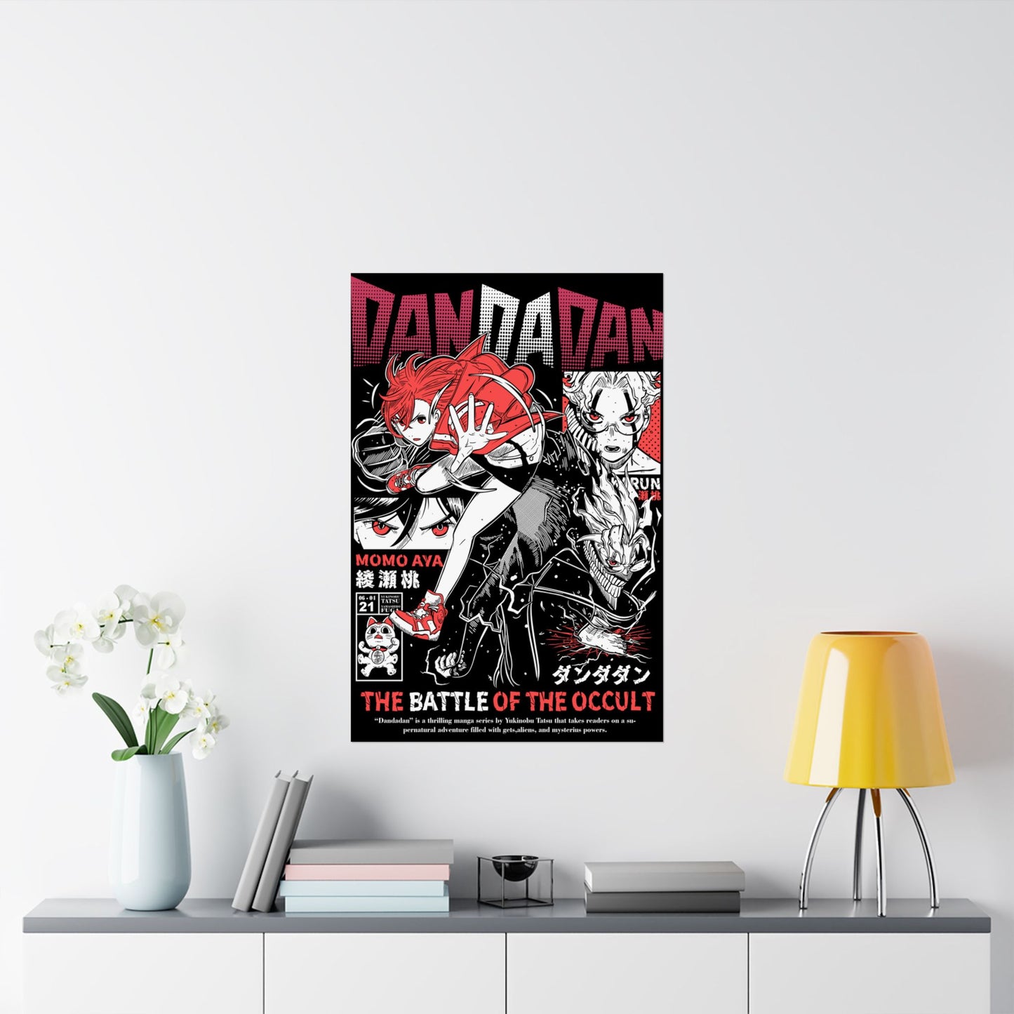 Momo Ayase “Battle Of The Occult” Matte Vertical Poster | Dandadan Anime Wall Art