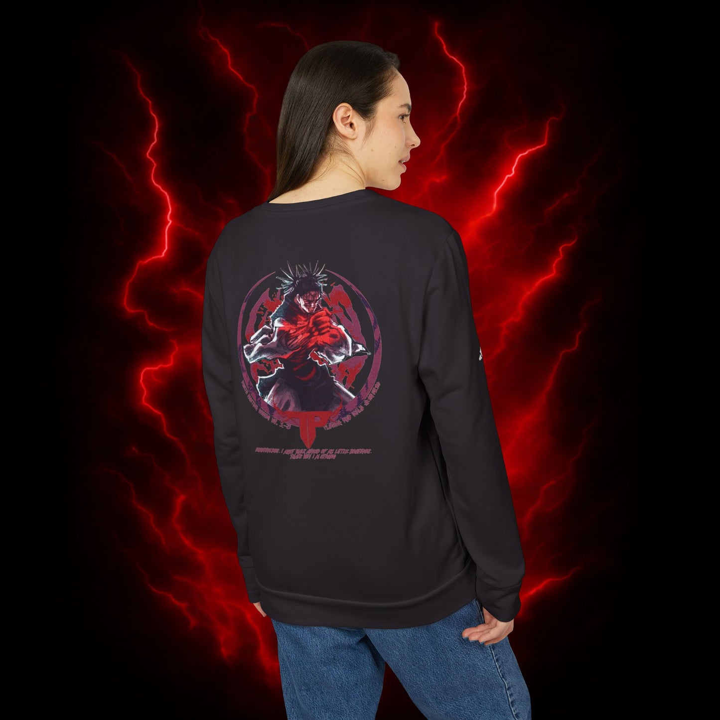 Death Painting Womb Womb Choso Adidas Unisex Fleece Crewneck Sweatshirt