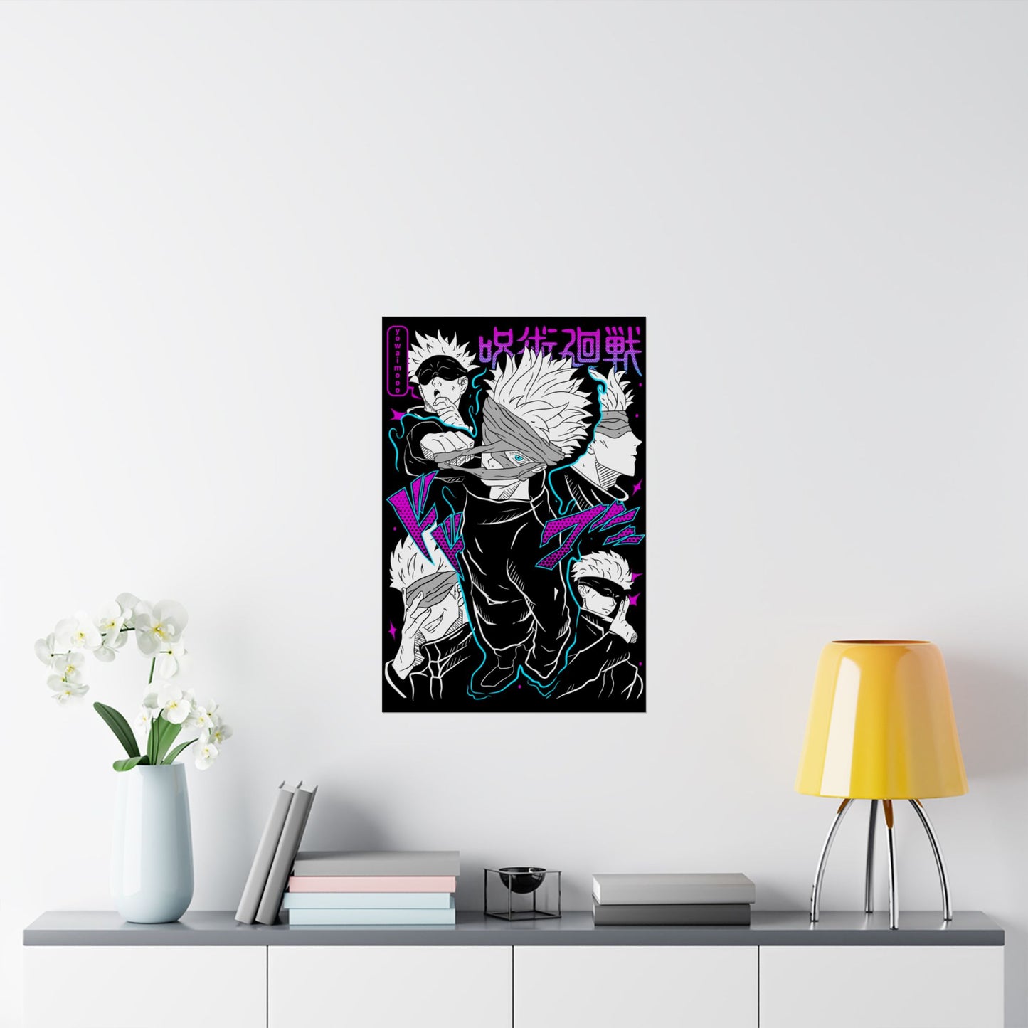 Satoru Gojo Six Eyes Matte Poster | Anime-Inspired Wall Art | Strongest Sorcerer Anime Decor | Gojo Artwork