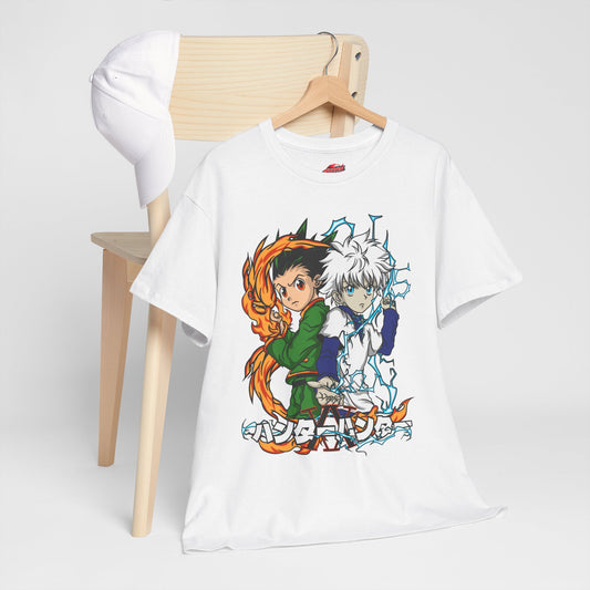 Gon and Killua Duo Unisex Heavy Cotton T-Shirt | Anime-Inspired Streetwear Graphic Tee