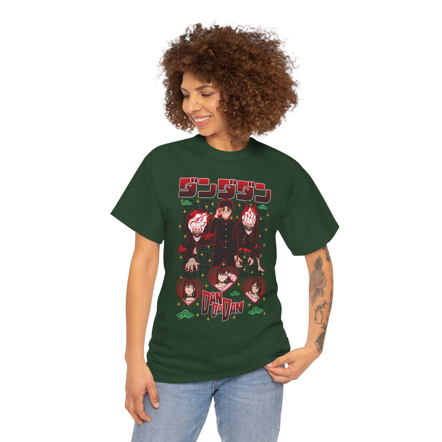 Okarun x Momo Unisex Heavy Cotton T-Shirt | Dandadan Anime Graphic Tee