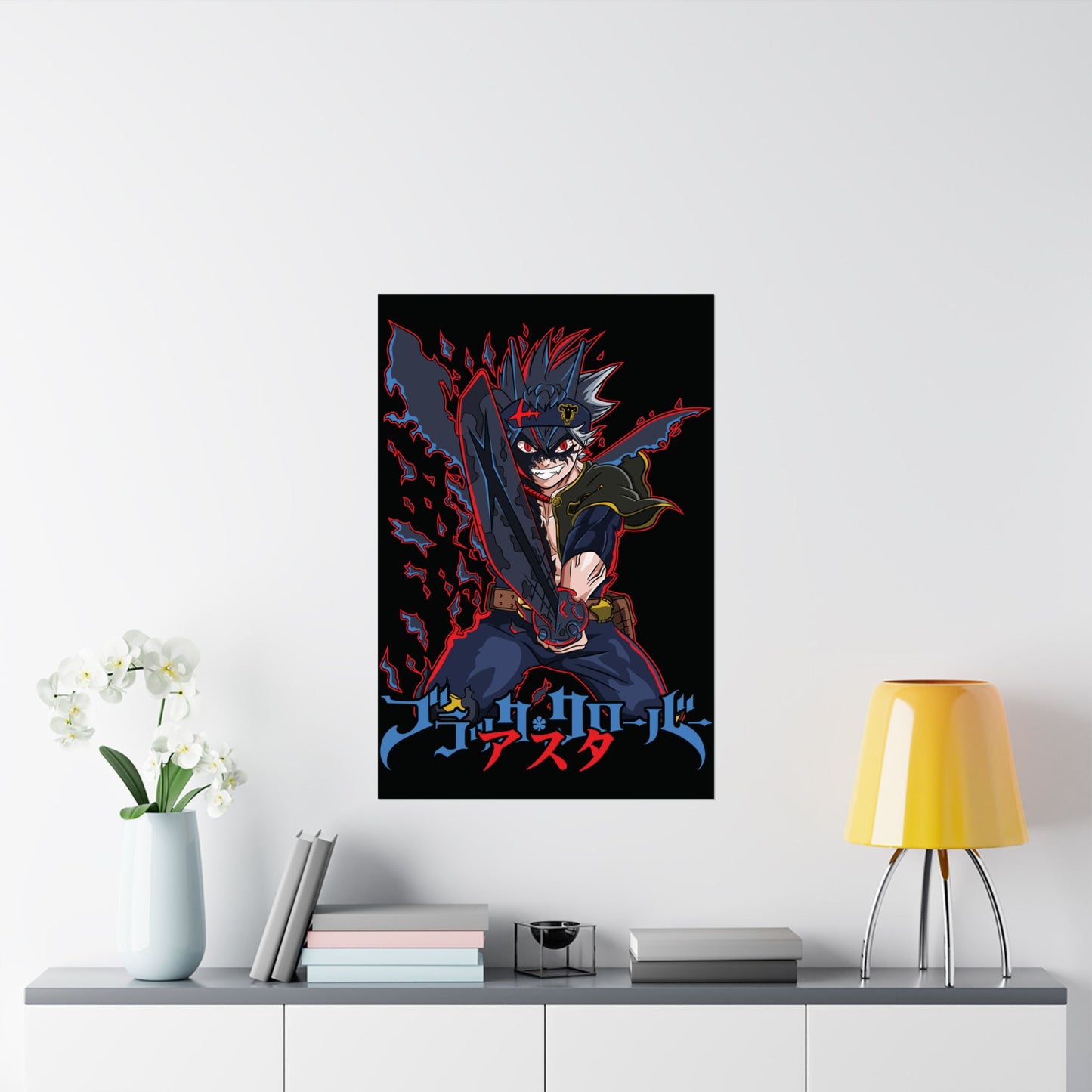 Black Asta Matte Vertical Poster | Black Clover Anime Wall Art