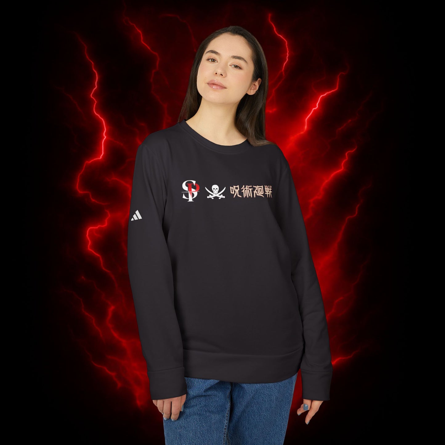Megumi Fushiguro II Adidas Unisex Fleece Crewneck Sweatshirt