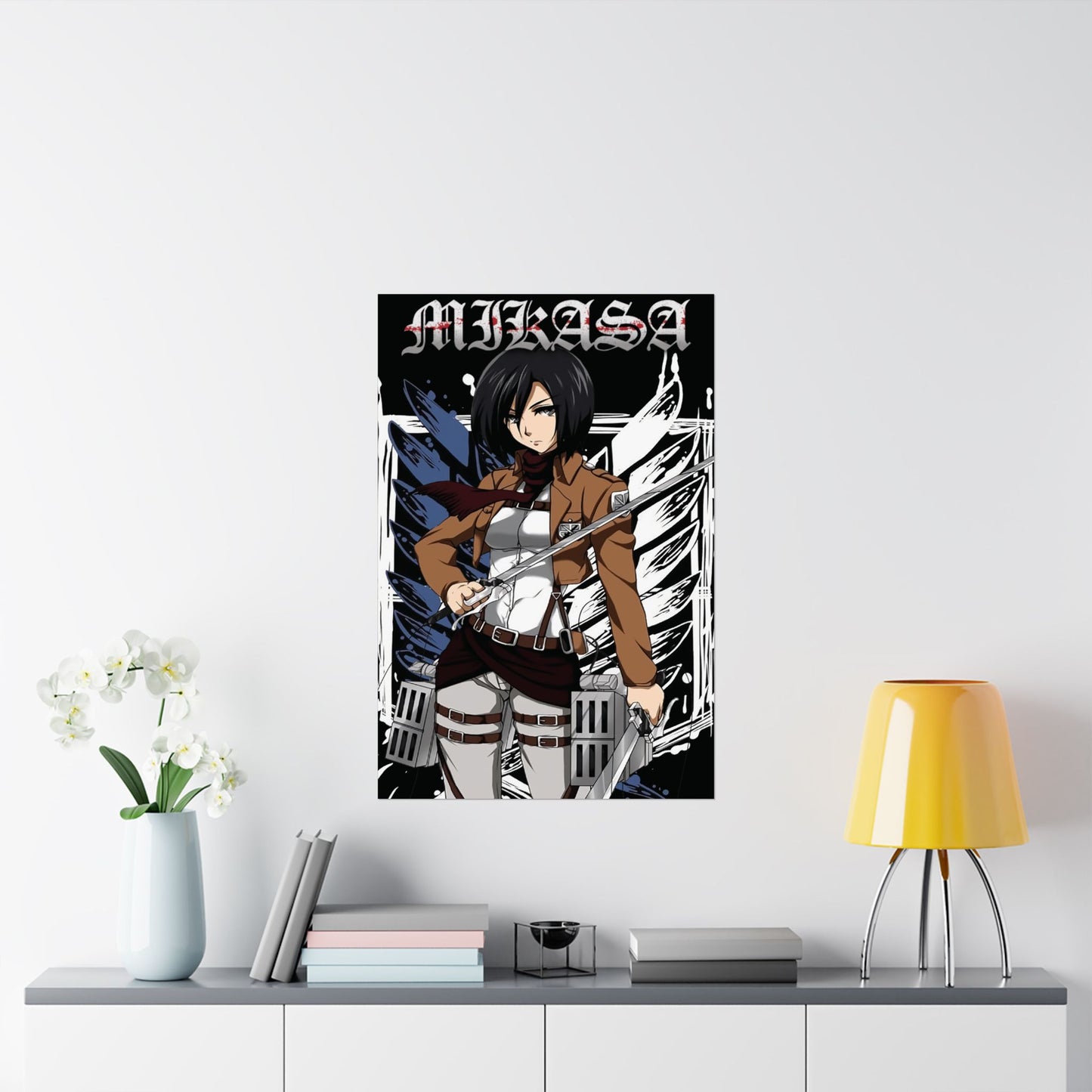 Mikasa Ackerman Matte Vertical Poster | Attack on Titan Anime Wall Art