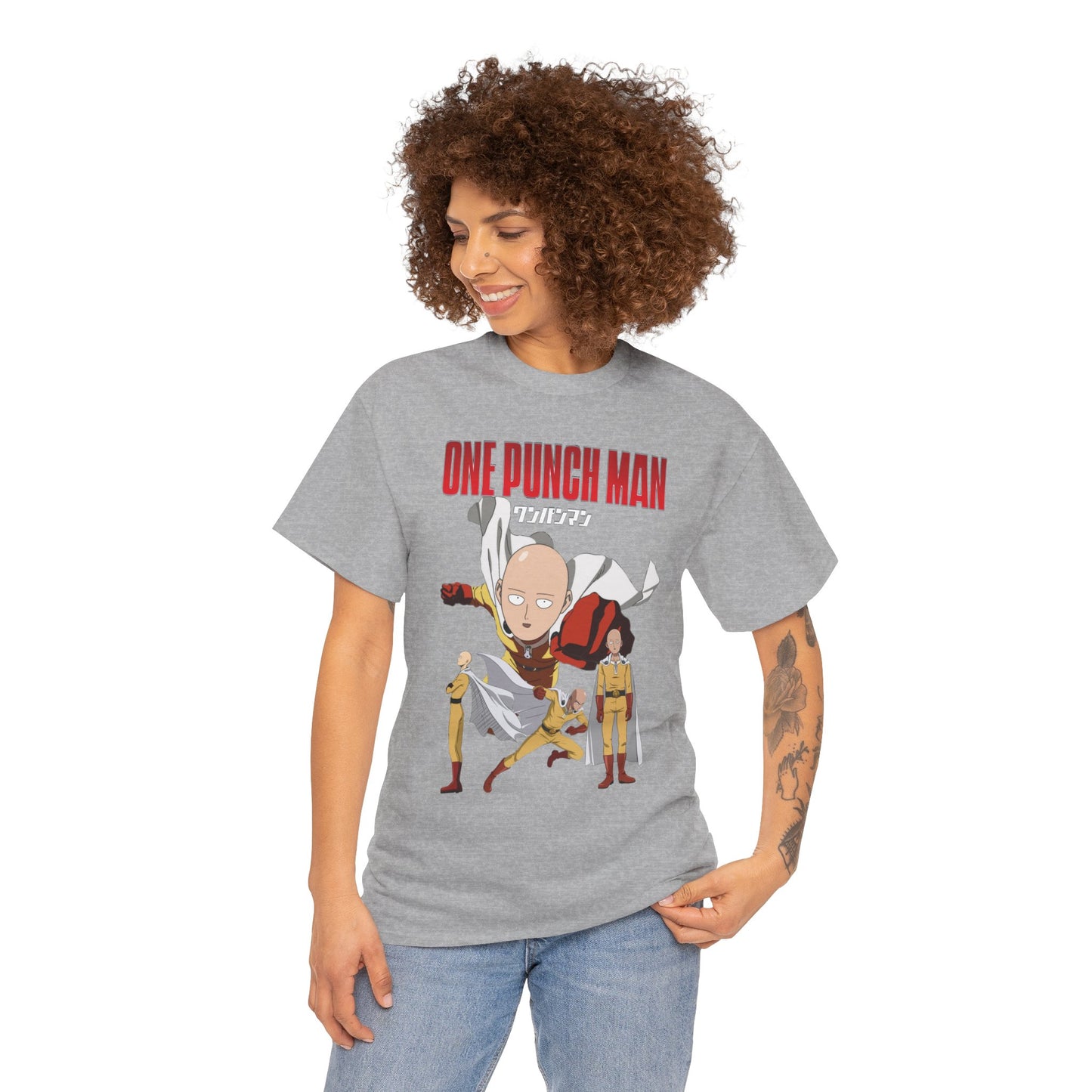 Saitama Unisex Heavy Cotton T-Shirt | One Punch Man Anime Graphic Tee