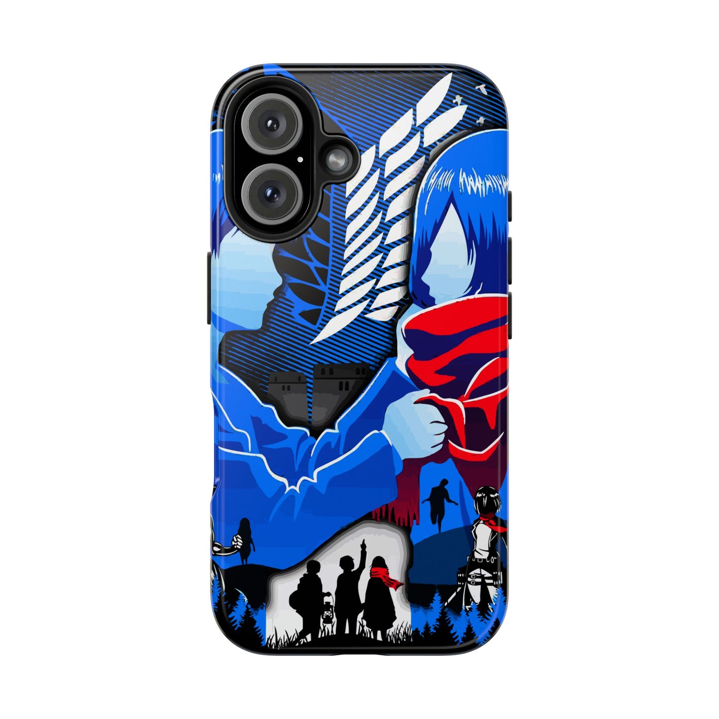 Mikasa x Eren Double Layered Phone Case | Attack on Titan-Inspired Protective Anime Case