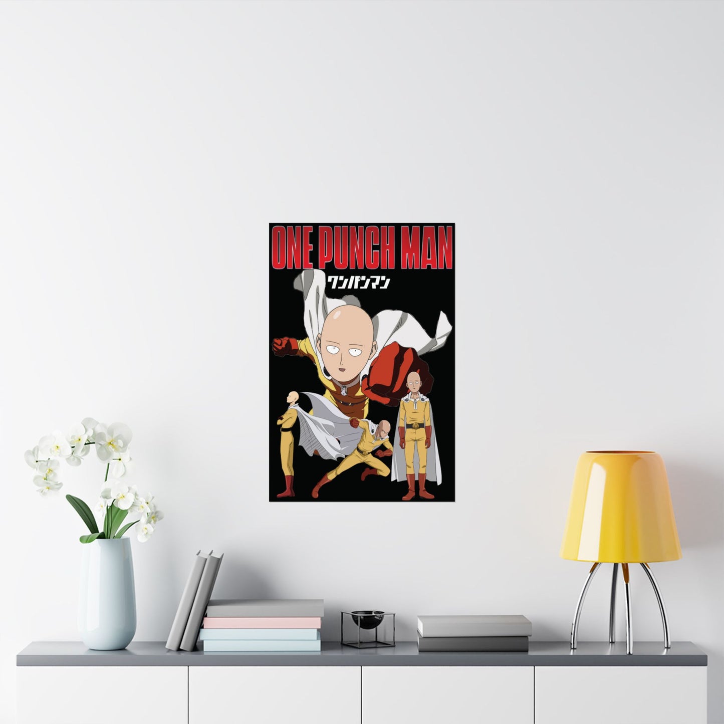 Saitama Anime Poster | Anime-Inspired Matte Vertical Wall Art | Manga Hero Decor