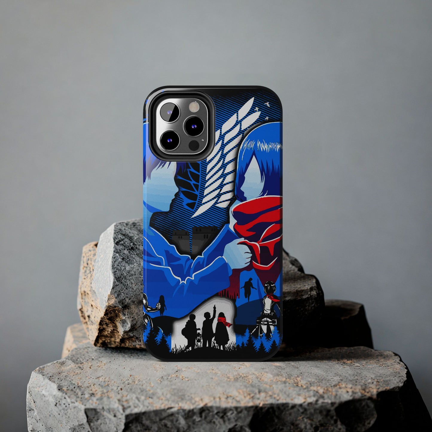 Mikasa x Eren Double Layered Phone Case | Attack on Titan-Inspired Protective Anime Case