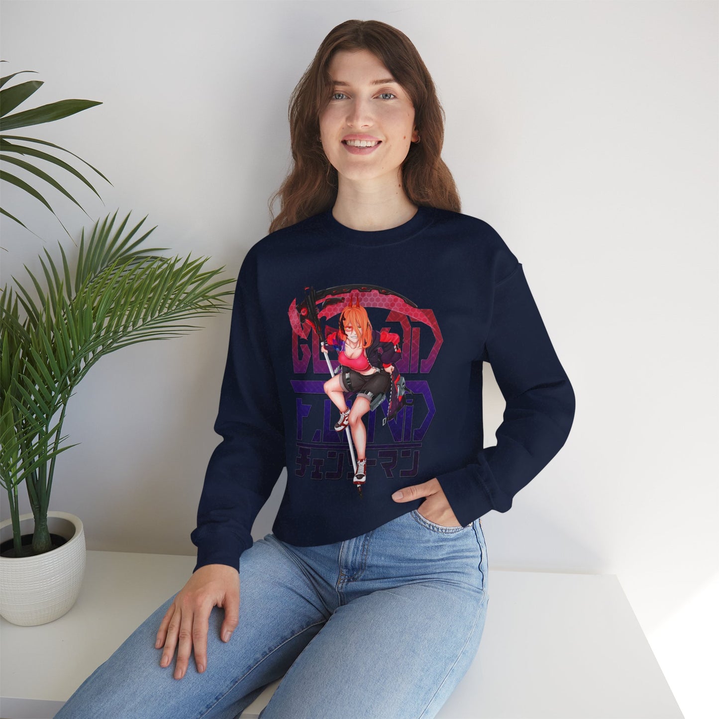 Blood Fiend Power III Unisex Heavy Blend Crewneck Sweatshirt | Chainsaw Man Anime Pullover