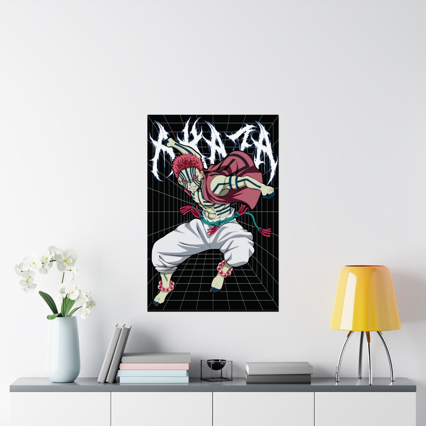 Akaza Poster | Upper Rank Three Demon Slayer Wall Art