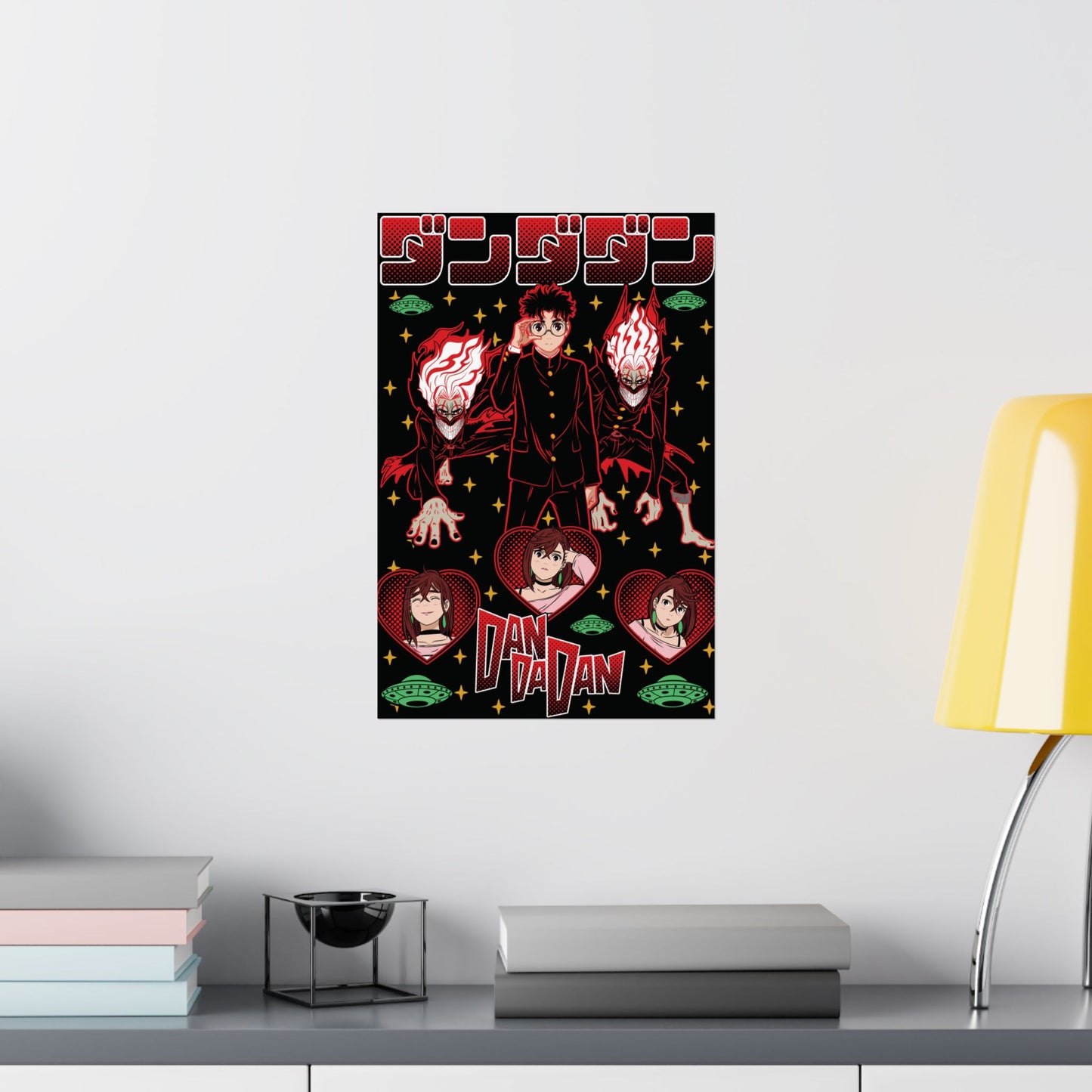 Okarun x Momo II “Cosmic Showdown” Matte Vertical Poster | Dandadan Anime Wall Art