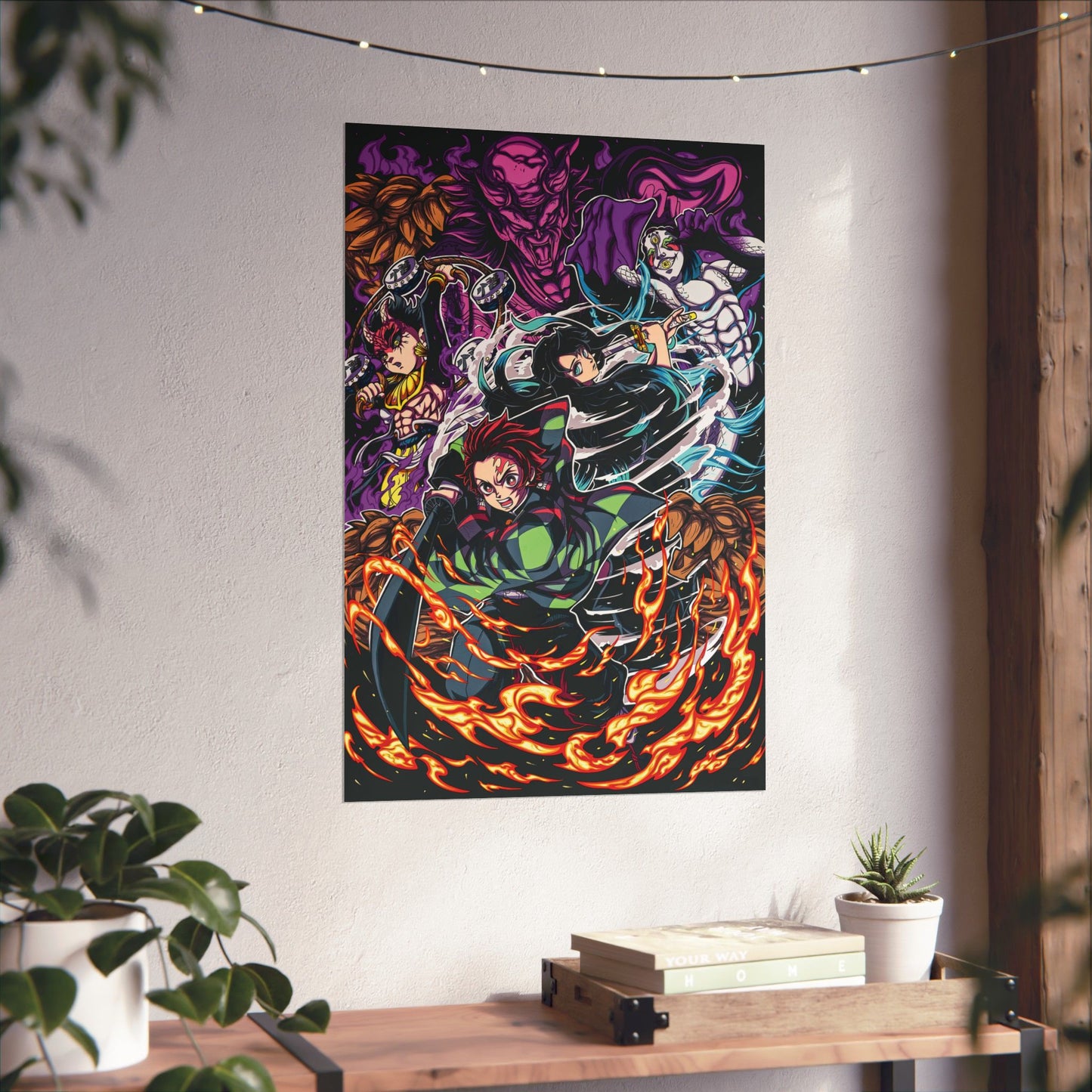 Tanjiro & Muichiro vs Hantengu Poster | Demon Slayer Matte Vertical Print