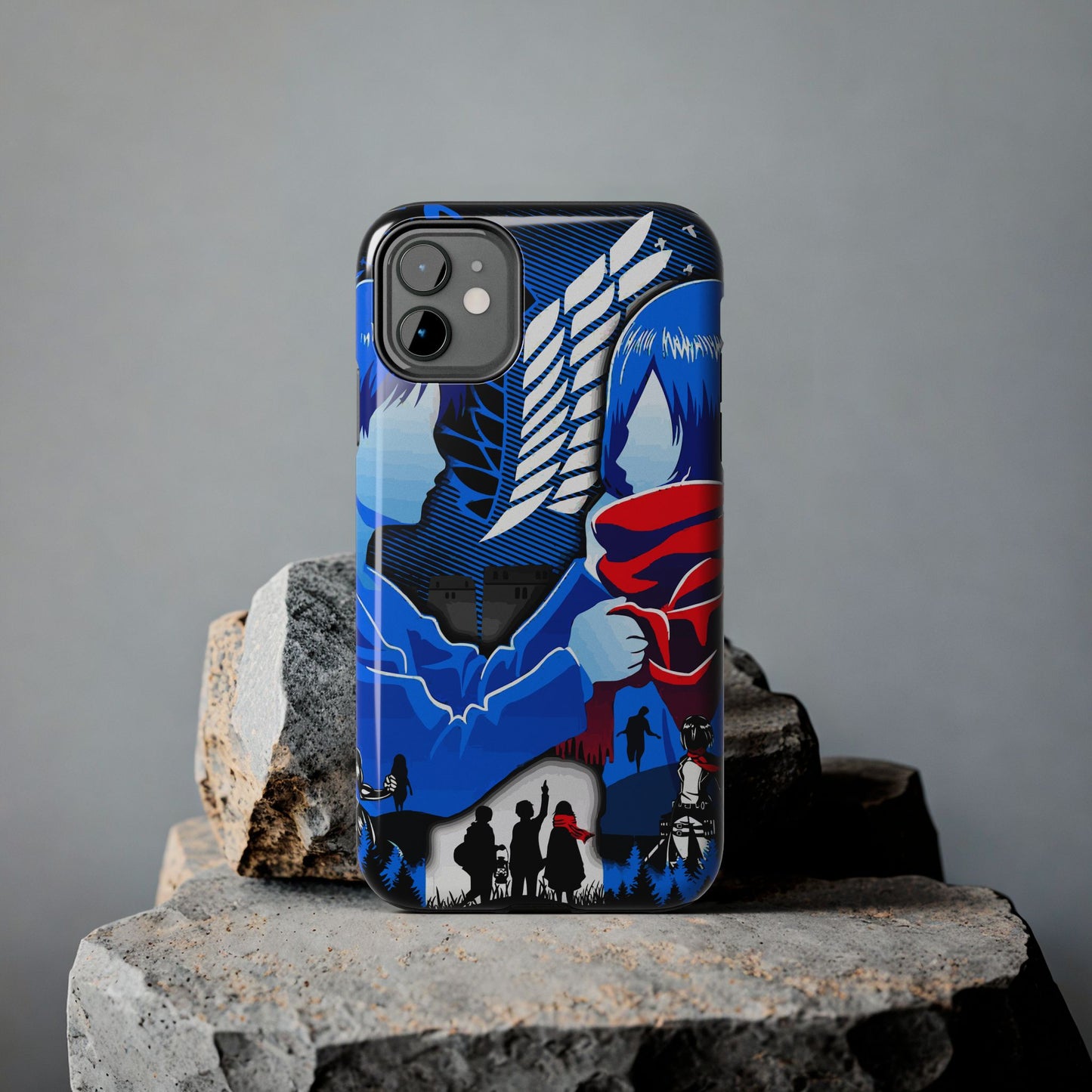 Mikasa x Eren Double Layered Phone Case | Attack on Titan-Inspired Protective Anime Case