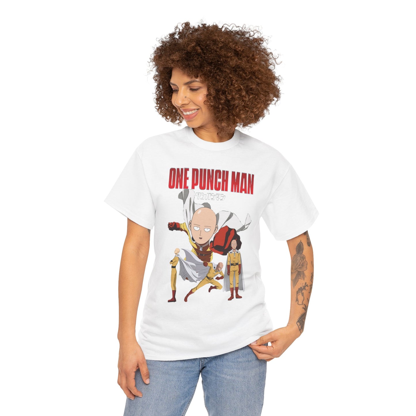 Saitama Unisex Heavy Cotton T-Shirt | One Punch Man Anime Graphic Tee