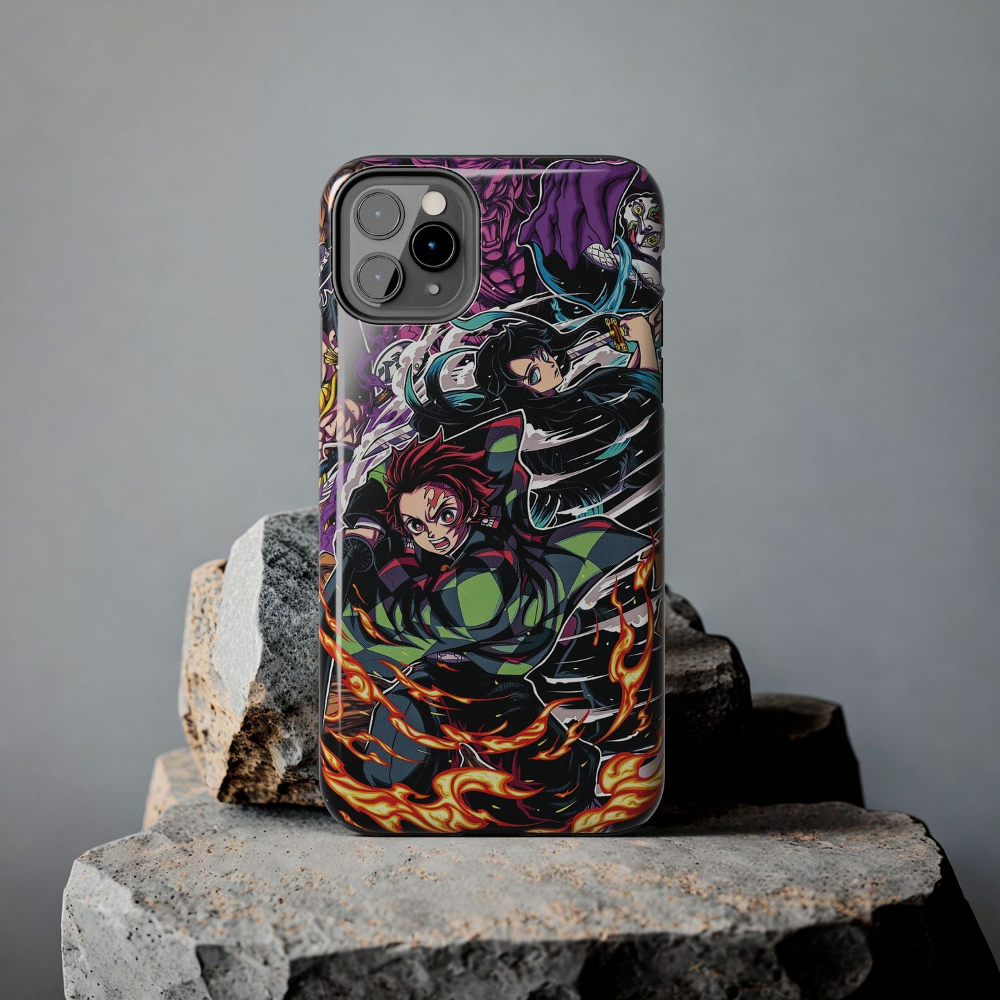 Tanjiro & Muichiro Vs Hantengu Double Layered Phone Case | Demon Slayer-Inspired Anime Case
