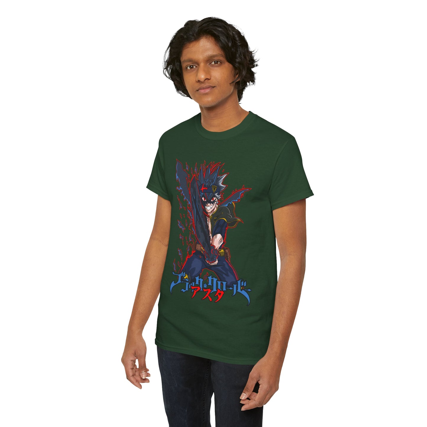 Black Asta Unisex Heavy Cotton T-Shirt | Black Clover Anime Streetwear Tee