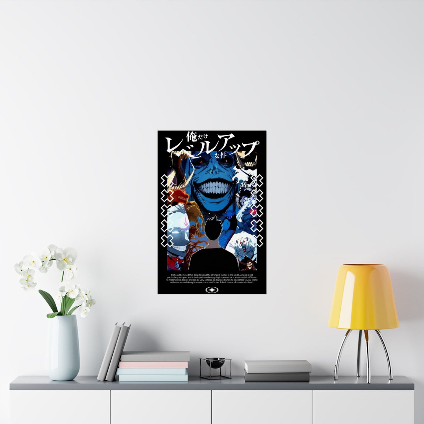 Sung Jin-Woo vs Statue of God Matte Vertical Poster | Anime-Inspired Wall Art | Double Dungeon Arc Print