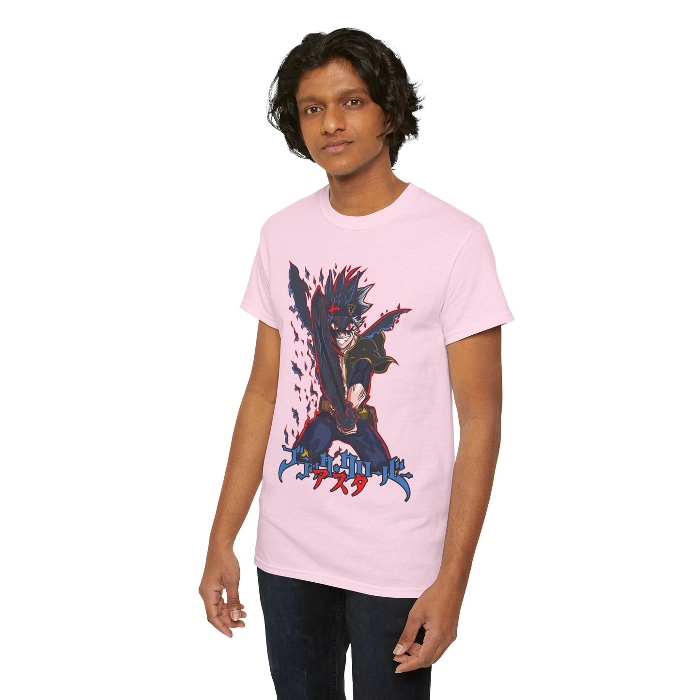 Black Asta Unisex Heavy Cotton T-Shirt | Black Clover Anime Streetwear Tee