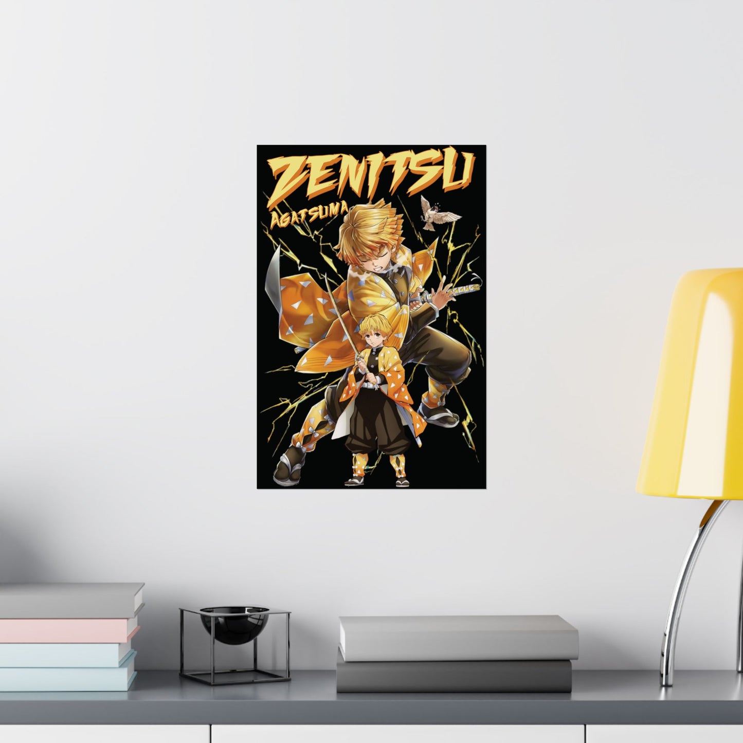 Zenitsu Agatsuma Poster | Demon Slayer Thunder Breathing Matte Wall Art