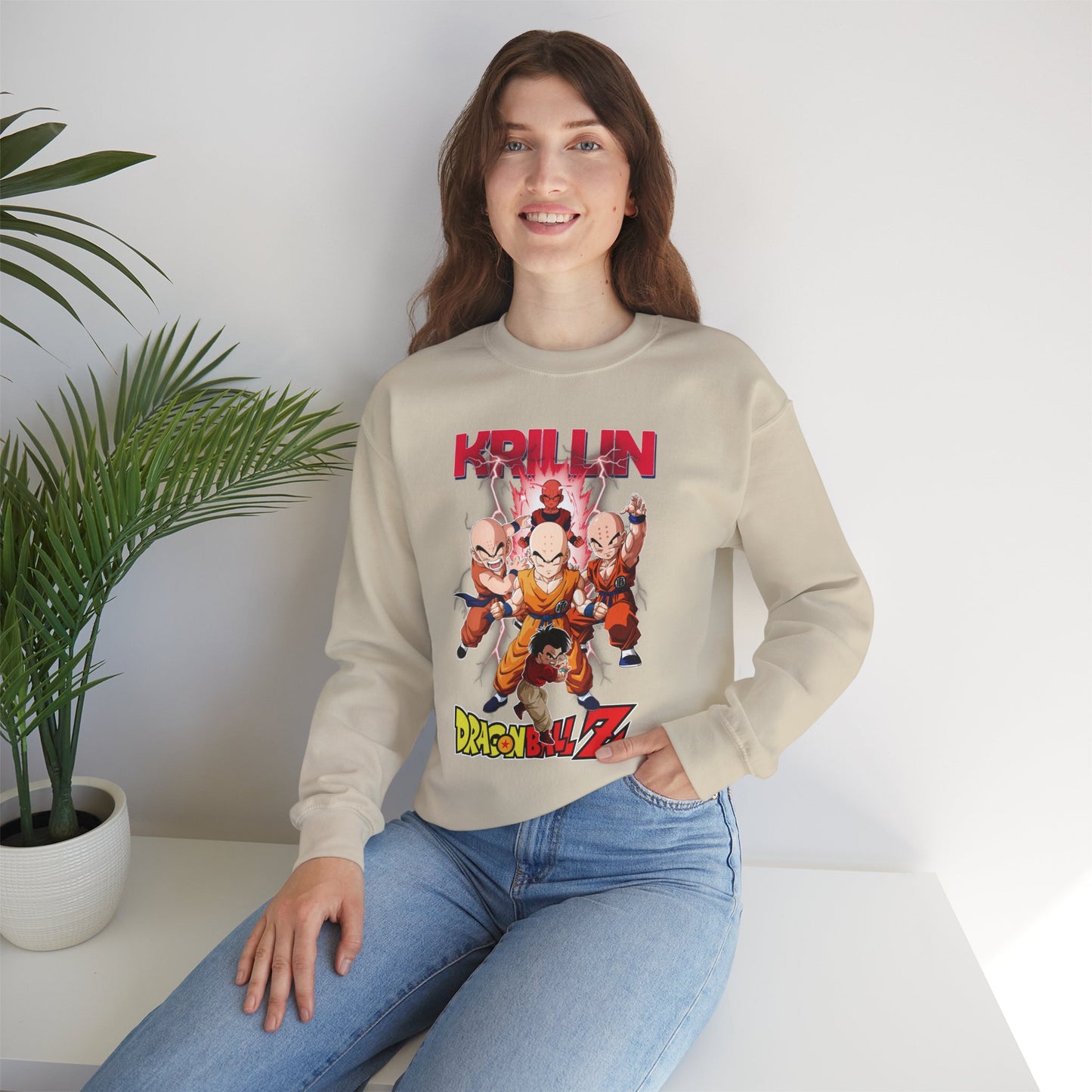 Krillin “Earth’s Strongest” Unisex Heavy Crewneck | Dragon Ball Z Streetwear Sweatshirt