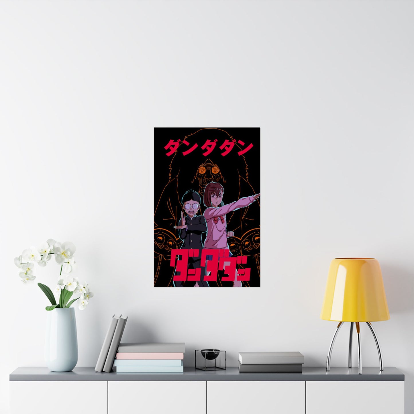 Okarun & Momo vs Turbo Granny Matte Vertical Poster | Dandadan Anime Wall Art