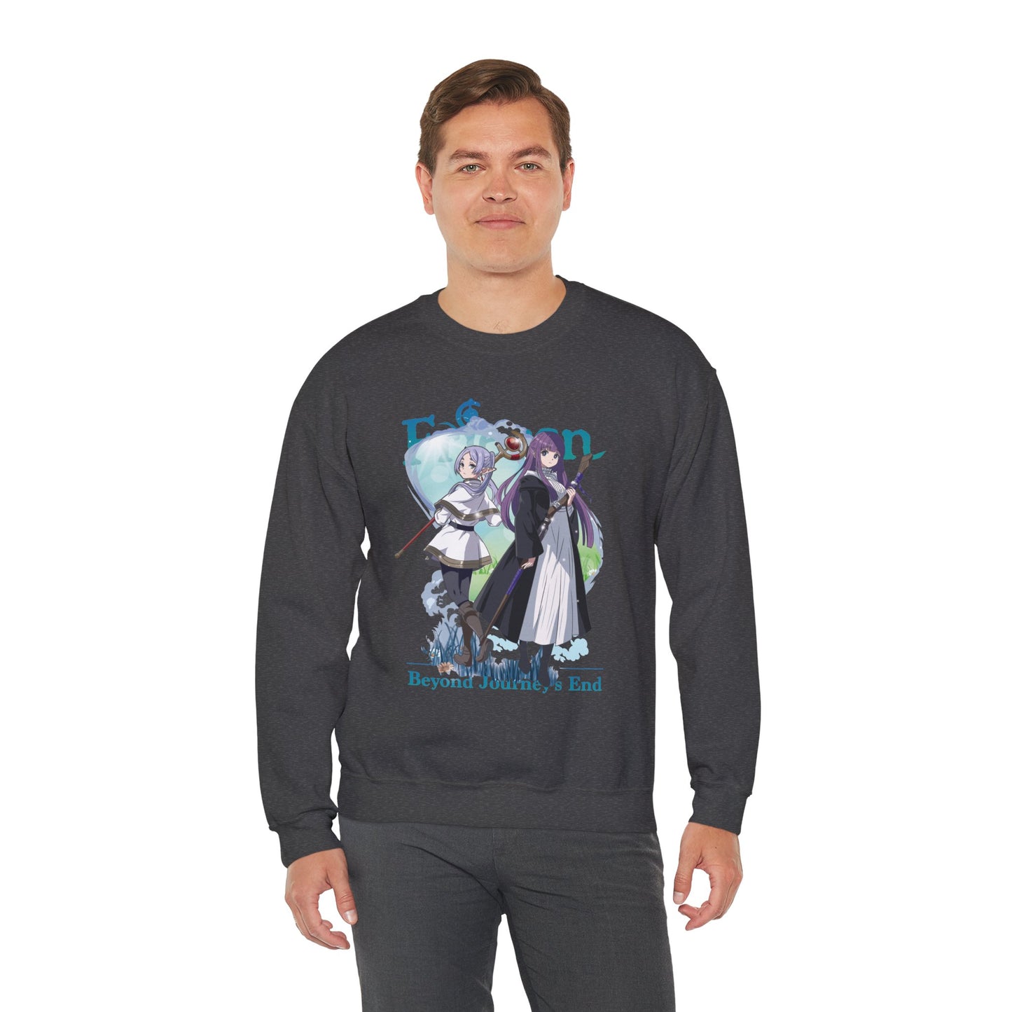 Frieren & Fern Unisex Heavy Blend Crewneck Sweatshirt Anime-Inspired Streetwear