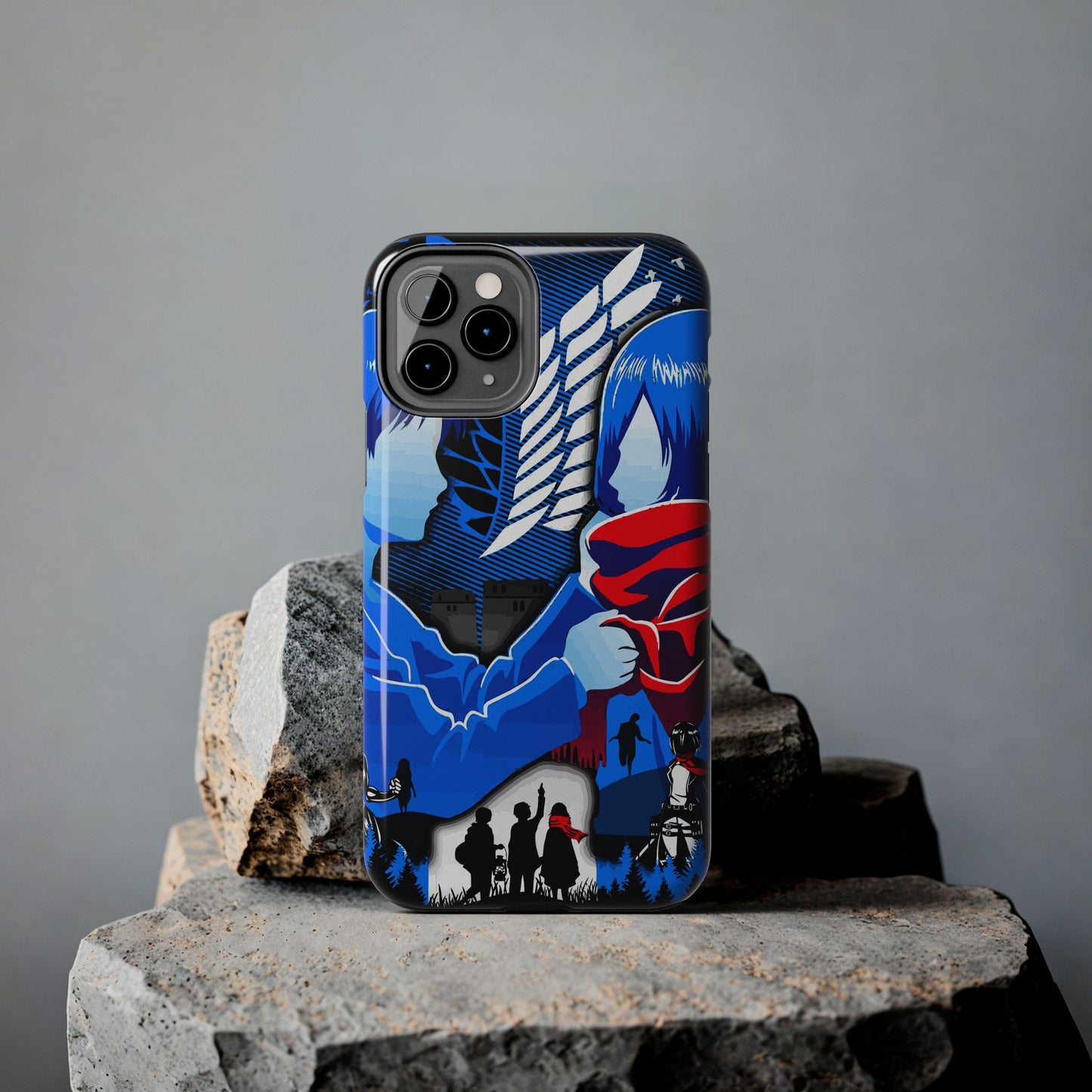 Mikasa x Eren Double Layered Phone Case | Attack on Titan-Inspired Protective Anime Case