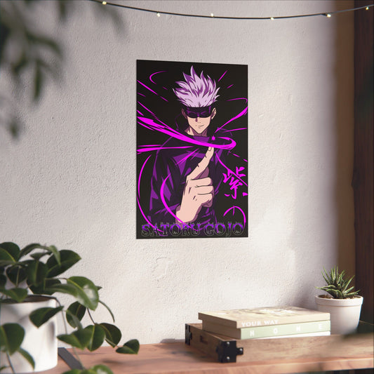 Satoru Gojo Hollow Technique Purple Matte Poster | Anime-Inspired Wall Art | Gojo Anime Decor | Anime Sorcerer Artwork