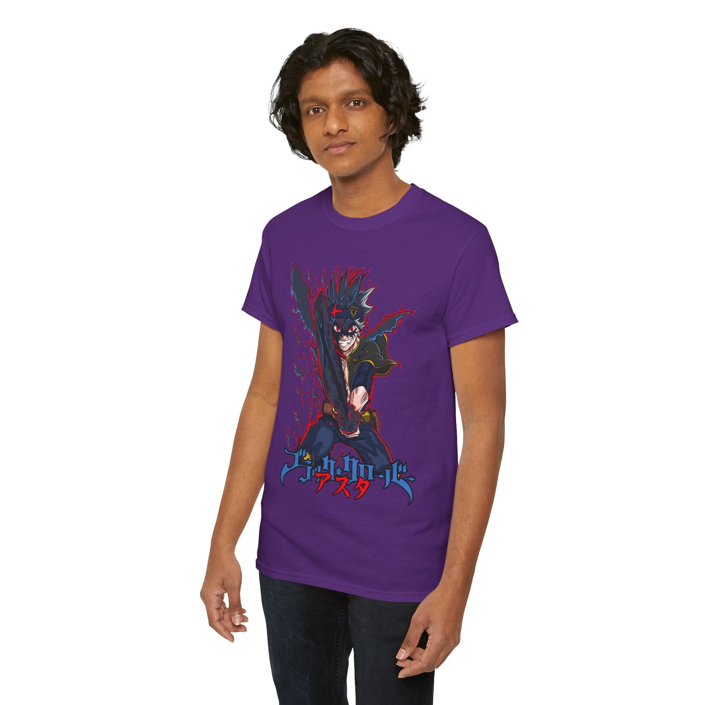 Black Asta Unisex Heavy Cotton T-Shirt | Black Clover Anime Streetwear Tee