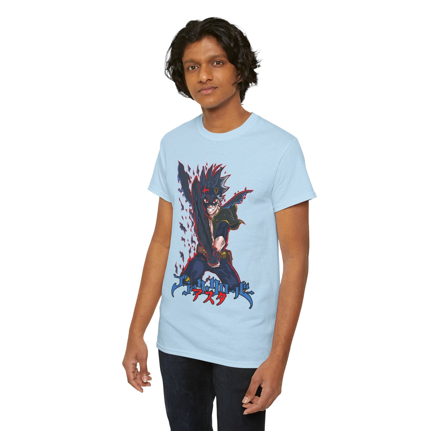 Black Asta Unisex Heavy Cotton T-Shirt | Black Clover Anime Streetwear Tee