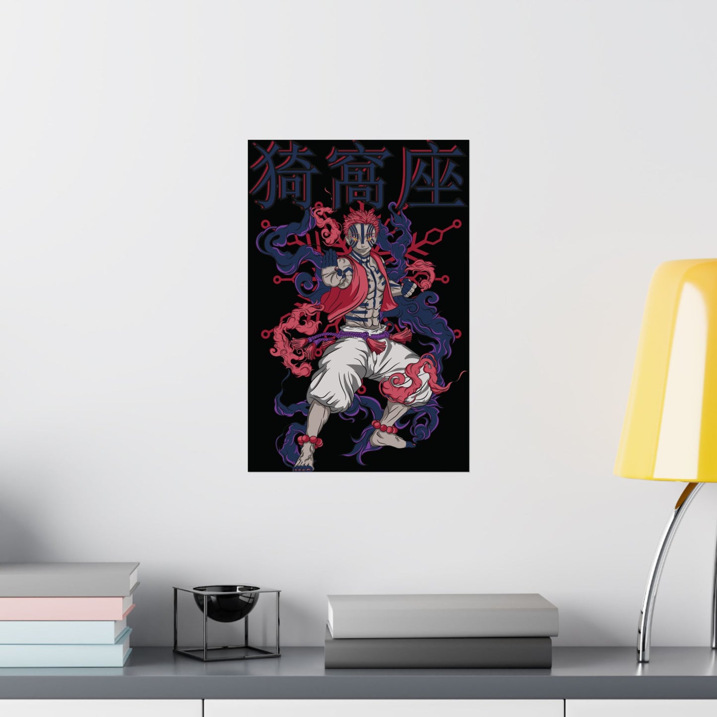 Akaza Blood Demon Art Poster | Demon Slayer-Inspired Matte Vertical Wall Art