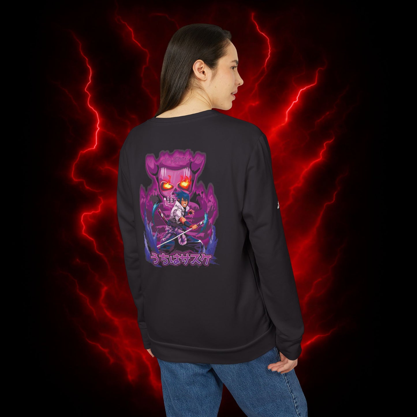 Sasuke Uchiha Susanoo Adidas Unisex Fleece Crewneck Sweatshirt