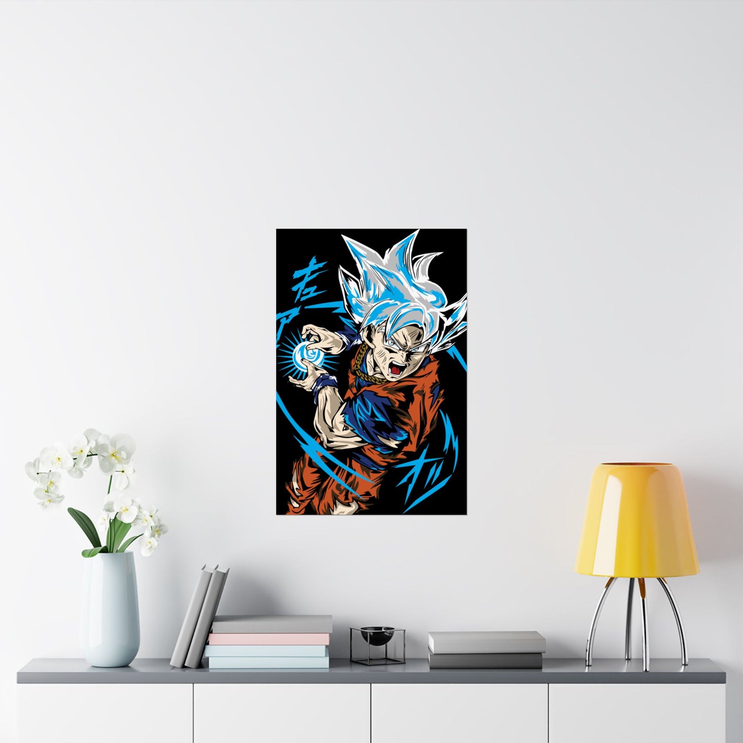 Super Saiyan Blue Goku Kamehameha Matte Vertical Poster