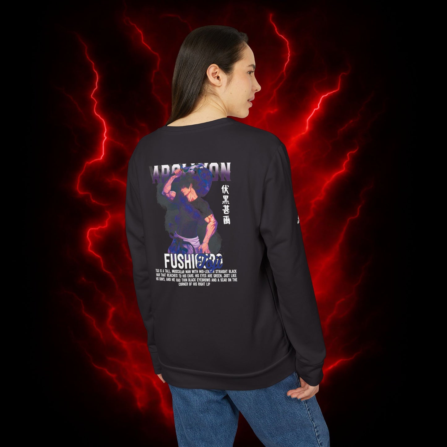 Sorcerer Killer Toji Fushiguro II Adidas Unisex Fleece Crewneck Sweatshirt